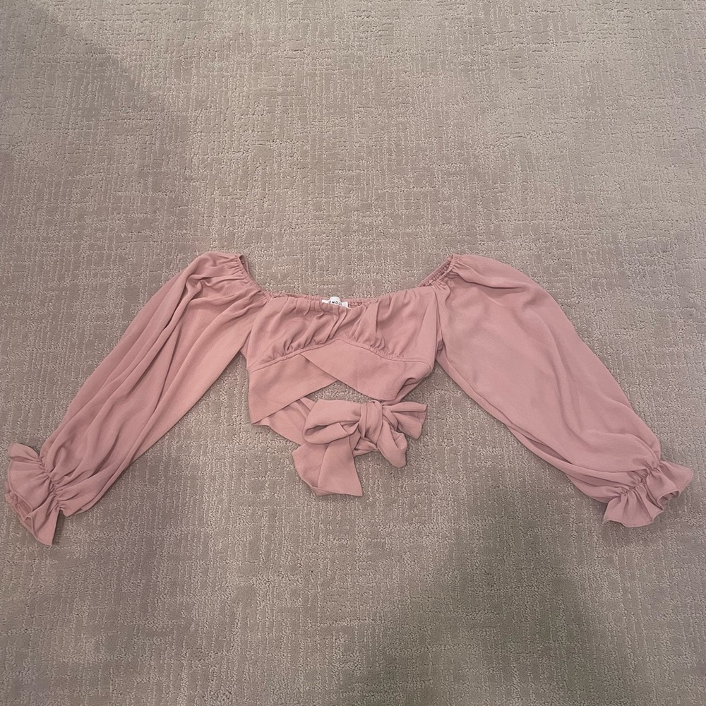 Light Pink, Cropped top, tie in back